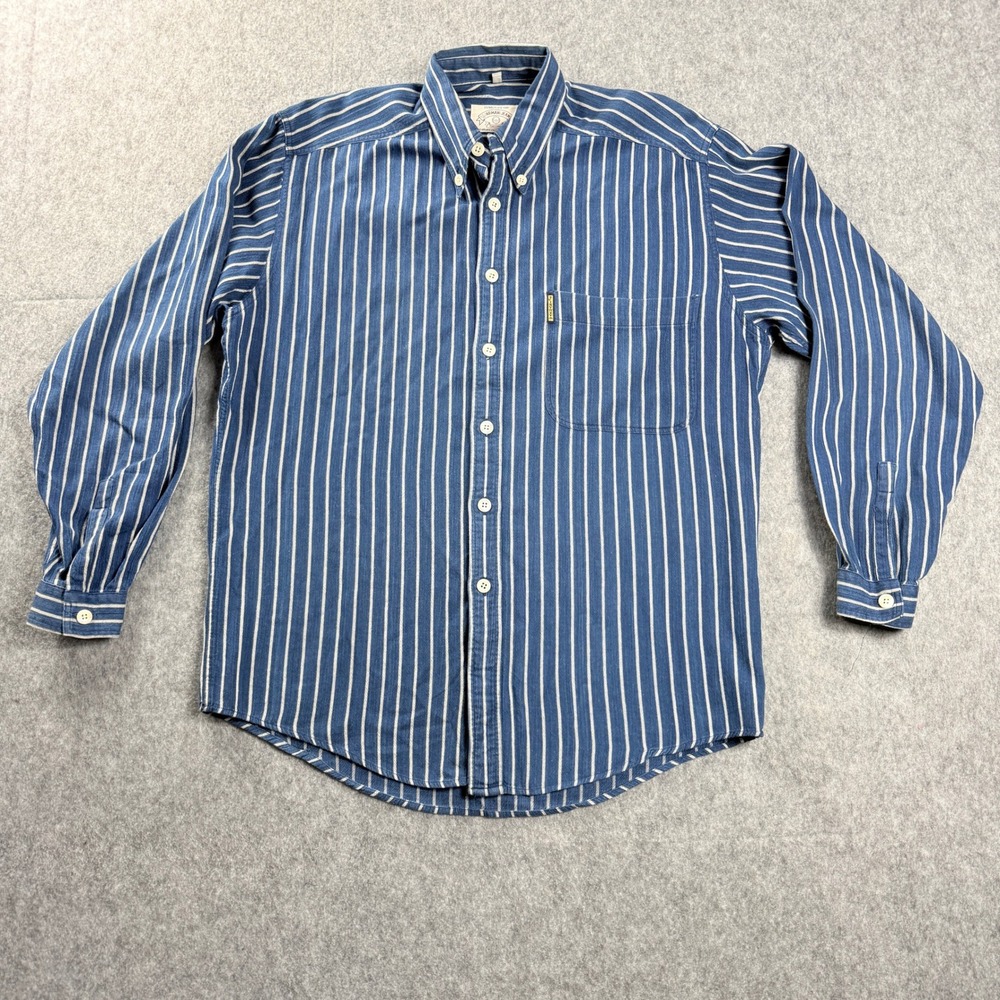 Armani Jeans Blue & White Vertical Stripe Button-Down Shirt